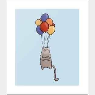 Balloon Adventure - Cat Posters and Art